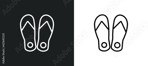 sandals outline icon in white and black colors. sandals flat vector icon from clothes collection for web, mobile apps and ui.