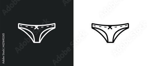 panties outline icon in white and black colors. panties flat vector icon from clothes collection for web, mobile apps and ui.
