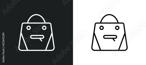 hand bag outline icon in white and black colors. hand bag flat vector icon from clothes collection for web, mobile apps and ui.