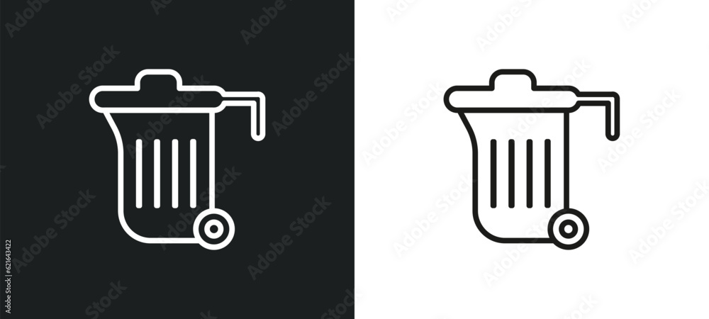 dumpster outline icon in white and black colors. dumpster flat vector icon from cleaning collection for web, mobile apps and ui.