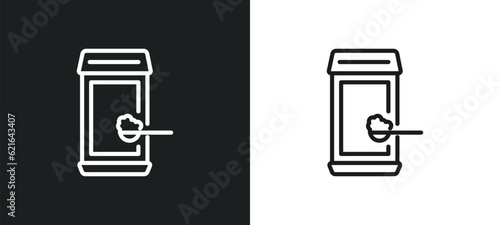 baking soda outline icon in white and black colors. baking soda flat vector icon from cleaning collection for web, mobile apps and ui.