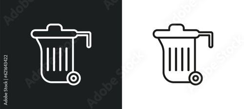 dumpster outline icon in white and black colors. dumpster flat vector icon from cleaning collection for web, mobile apps and ui.
