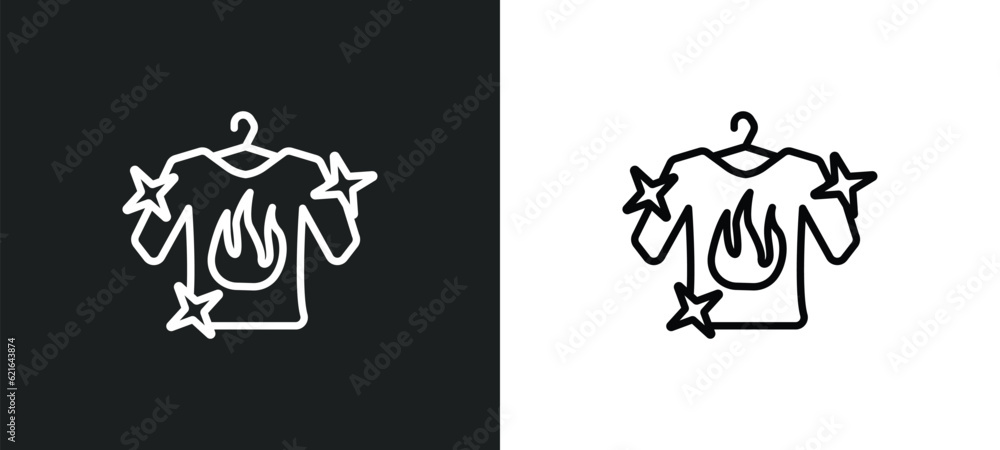 dress cleanin outline icon in white and black colors. dress cleanin flat vector icon from cleaning collection for web, mobile apps and ui.