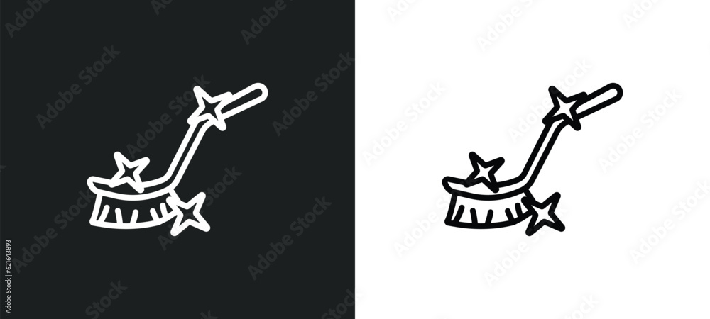 brush cleanin outline icon in white and black colors. brush cleanin flat vector icon from cleaning collection for web, mobile apps and ui.