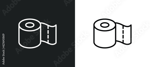 toilet paper cleanin outline icon in white and black colors. toilet paper cleanin flat vector icon from cleaning collection for web, mobile apps and ui.