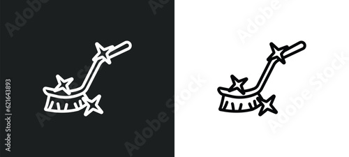 brush cleanin outline icon in white and black colors. brush cleanin flat vector icon from cleaning collection for web, mobile apps and ui.