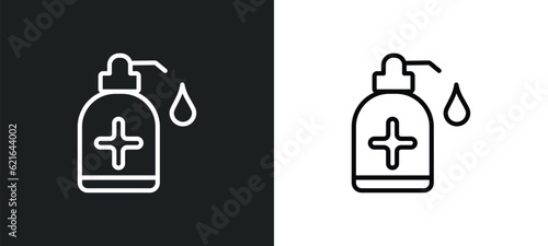 sanitize outline icon in white and black colors. sanitize flat vector icon from cleaning collection for web, mobile apps and ui.