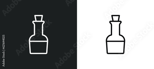 vinegar outline icon in white and black colors. vinegar flat vector icon from cleaning collection for web, mobile apps and ui.
