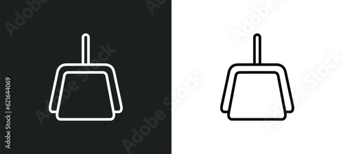 dustpan outline icon in white and black colors. dustpan flat vector icon from cleaning collection for web, mobile apps and ui.