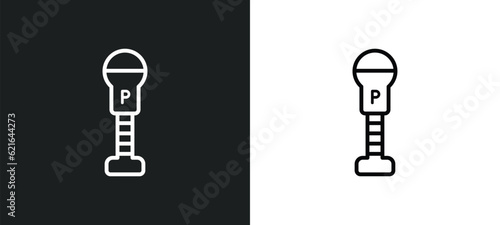 parking meter outline icon in white and black colors. parking meter flat vector icon from city elements collection for web, mobile apps and ui.