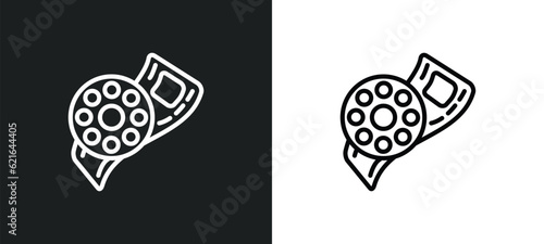 negative film outline icon in white and black colors. negative film flat vector icon from cinema collection for web, mobile apps and ui.