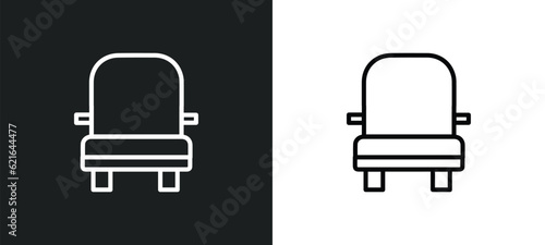 cinema seats outline icon in white and black colors. cinema seats flat vector icon from cinema collection for web, mobile apps and ui.