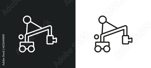 jimmy jib outline icon in white and black colors. jimmy jib flat vector icon from cinema collection for web, mobile apps and ui.