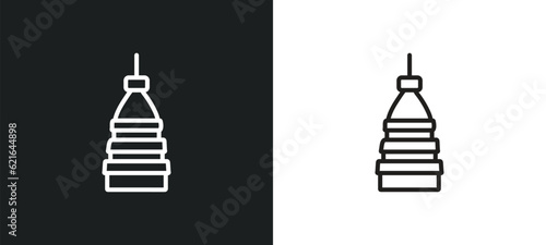 mole antonelliana in turin outline icon in white and black colors. mole antonelliana in turin flat vector icon from cinema collection for web, mobile apps and ui. photo