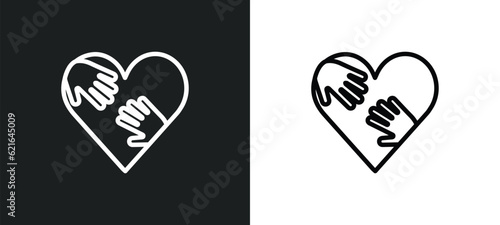 solidarity outline icon in white and black colors. solidarity flat vector icon from charity collection for web, mobile apps and ui.