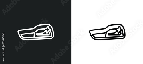car reversing light outline icon in white and black colors. car reversing light flat vector icon from car parts collection for web, mobile apps and ui.