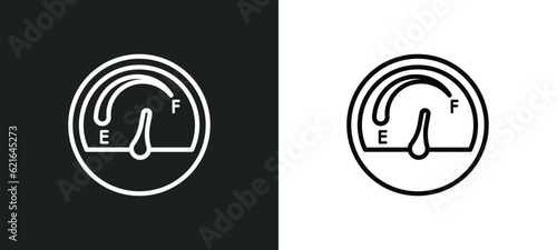 car petrol gauge outline icon in white and black colors. car petrol gauge flat vector icon from car parts collection for web, mobile apps and ui.
