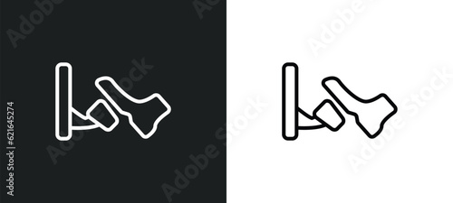 car pedal outline icon in white and black colors. car pedal flat vector icon from car parts collection for web, mobile apps and ui.