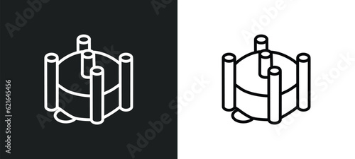 car distributor cap outline icon in white and black colors. car distributor cap flat vector icon from car parts collection for web, mobile apps and ui.