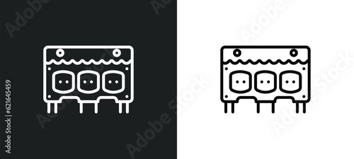 car cylinder head outline icon in white and black colors. car cylinder head flat vector icon from car parts collection for web, mobile apps and ui.