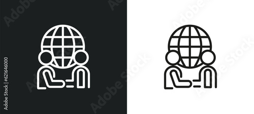 partnership outline icon in white and black colors. partnership flat vector icon from business collection for web, mobile apps and ui.