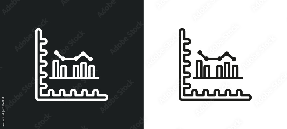 bars chart analysis outline icon in white and black colors. bars chart analysis flat vector icon from business and analytics collection for web, mobile apps and ui.