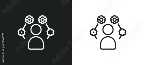 business skills outline icon in white and black colors. business skills flat vector icon from business and analytics collection for web, mobile apps and ui.