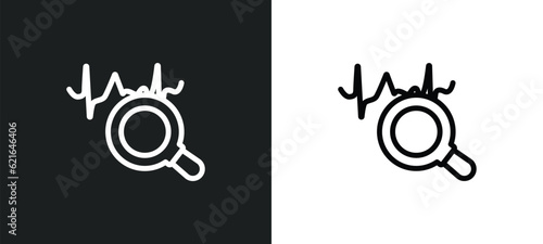 sine waves analysis outline icon in white and black colors. sine waves analysis flat vector icon from analytics collection for web, mobile apps and ui.