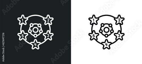 item interconnections outline icon in white and black colors. item interconnections flat vector icon from business collection for web, mobile apps and ui.