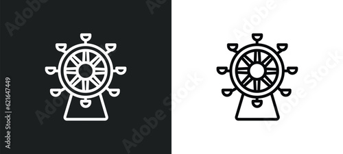 ferris wheels outline icon in white and black colors. ferris wheels flat vector icon from business collection for web, mobile apps and ui.