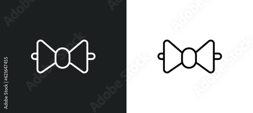black tie outline icon in white and black colors. black tie flat vector icon from business collection for web, mobile apps and ui.