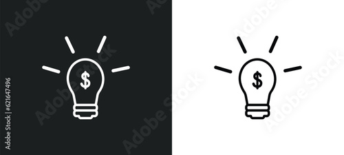 ideas to earn money outline icon in white and black colors. ideas to earn money flat vector icon from business collection for web, mobile apps and ui.