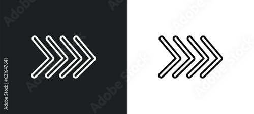 graphic arrow outline icon in white and black colors. graphic arrow flat vector icon from business collection for web, mobile apps and ui.