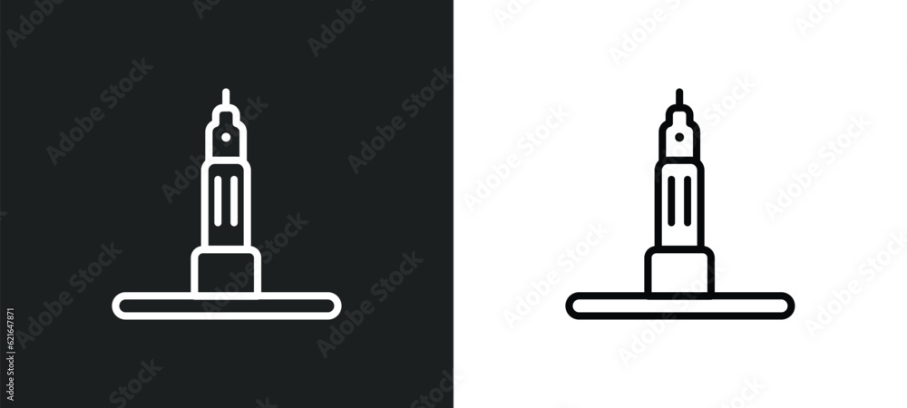 state building outline icon in white and black colors. state building flat vector icon from buildings collection for web, mobile apps and ui.