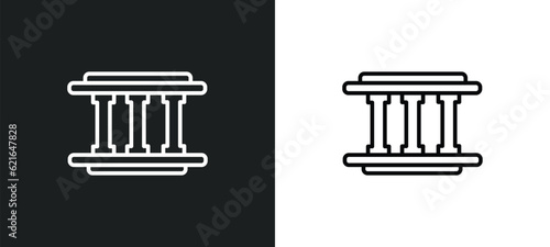lincoln memorial outline icon in white and black colors. lincoln memorial flat vector icon from buildings collection for web, mobile apps and ui.