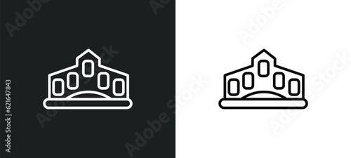 rialto bridge outline icon in white and black colors. rialto bridge flat vector icon from buildings collection for web, mobile apps and ui.