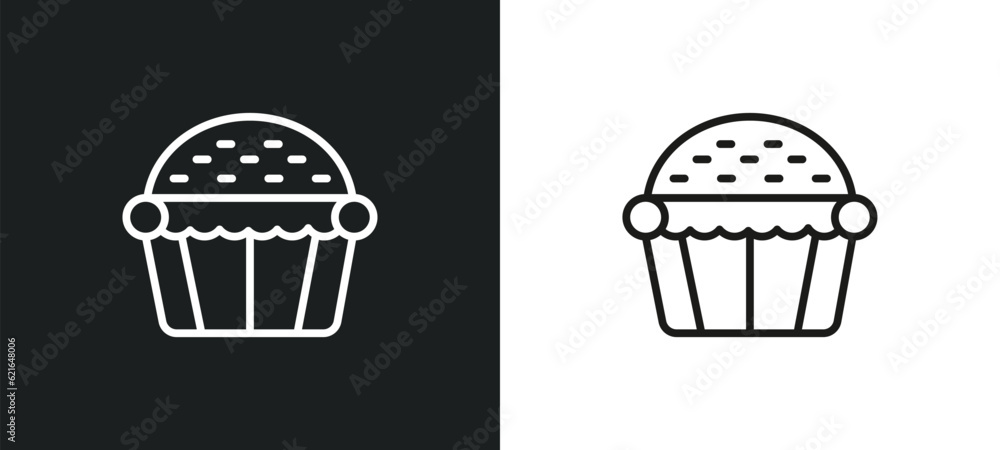 cake outline icon in white and black colors. cake flat vector icon from brazilia collection for web, mobile apps and ui.