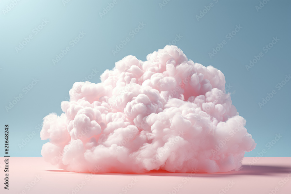 A white cloud set against a pastel coral color background, representing a minimalistic concept of weather. Symbolizing simplicity and tranquility. Generative Ai. A white cloud set against a pastel coral color background, representing a minimalistic concept of weather. Symbolizing simplicity and tranquility. Generative Ai.