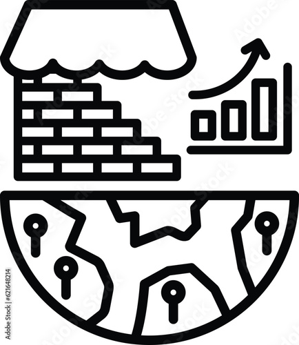 emerging market icon vector financial technology symbol