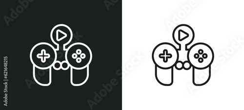 gameplay outline icon in white and black colors. gameplay flat vector icon from blogger and influencer collection for web, mobile apps and ui.