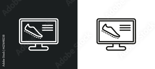 sport shoe outline icon in white and black colors. sport shoe flat vector icon from blogger and influencer collection for web, mobile apps and ui.