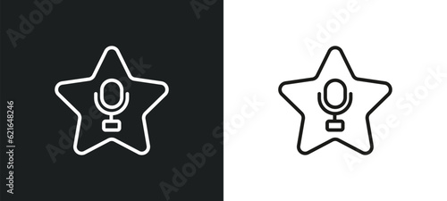 fame outline icon in white and black colors. fame flat vector icon from blogger and influencer collection for web, mobile apps and ui.