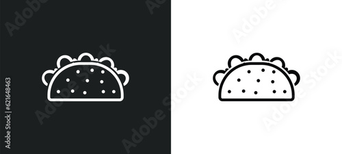 mexican food outline icon in white and black colors. mexican food flat vector icon from bistro and restaurant collection for web, mobile apps and ui.