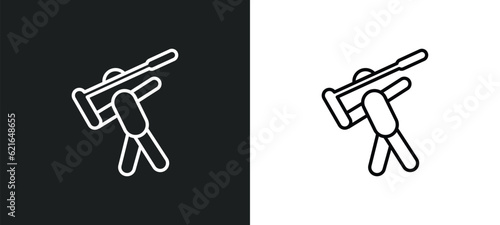 man throwing javelin outline icon in white and black colors. man throwing javelin flat vector icon from behavior collection for web, mobile apps and ui.