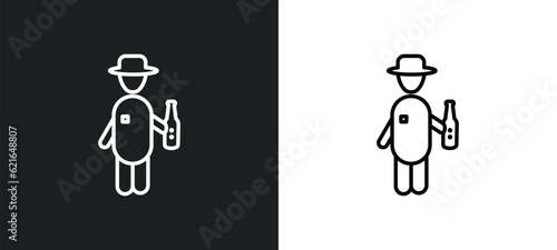man drinking outline icon in white and black colors. man drinking flat vector icon from behavior collection for web, mobile apps and ui.