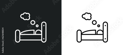 man sleeping outline icon in white and black colors. man sleeping flat vector icon from behavior collection for web, mobile apps and ui.
