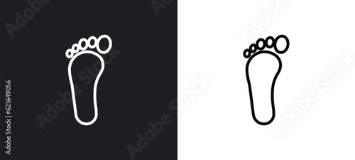 one foot outline icon in white and black colors. one foot flat vector icon from beauty collection for web, mobile apps and ui.