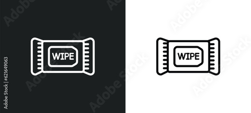 wet wipes outline icon in white and black colors. wet wipes flat vector icon from beauty collection for web, mobile apps and ui.