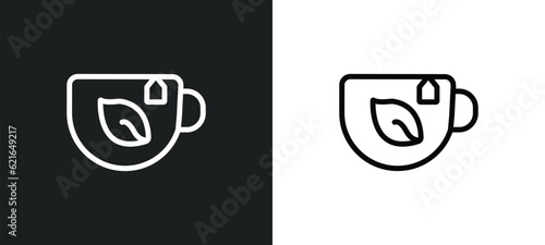 tea outline icon in white and black colors. tea flat vector icon from beauty collection for web, mobile apps and ui.