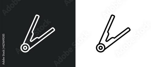 hair straightener outline icon in white and black colors. hair straightener flat vector icon from beauty collection for web, mobile apps and ui.